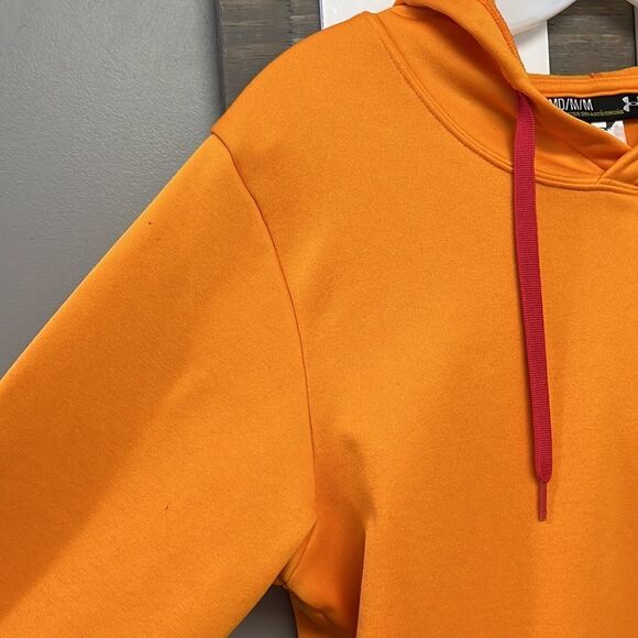 Under Armour Women’s Bright Orange Semi-Fitted Hoodie w/ Kangaroo Pocket-Medium - Picture 5 of 16